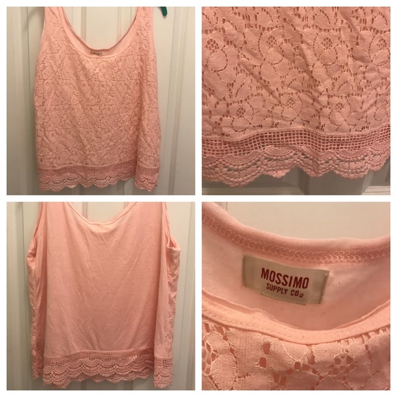 Mossimo Supply Co. Tops - Pink Lace Tank